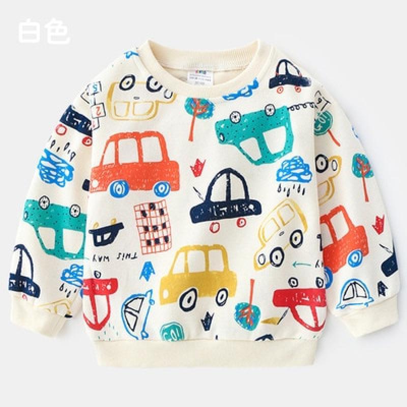 Baby Car Sweatershirt 2023 Spring Kid's Clothes Toddler Fashion Print Tops Children's O Neck Pullover Outwear for Boys 2 5 7year