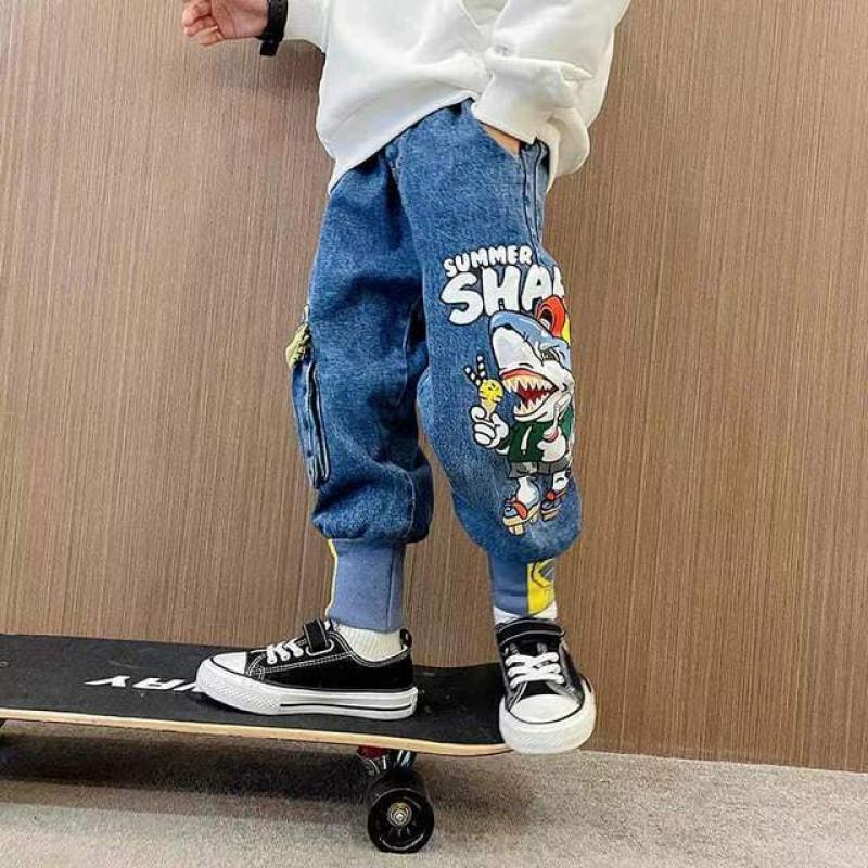 Children's Jeans Spring And Autumn New Children's Clothing Casual Soft Jeans Korean Version Baby Boy Long Pants 2 4 6 8 Y