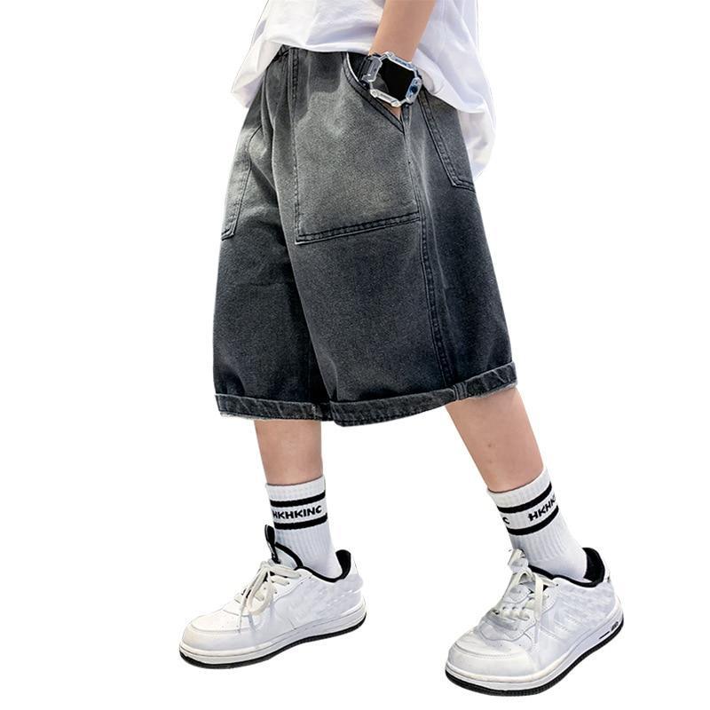 Boys Denim Shorts 2023 New Summer Children Loose Pants Teenage Casual Handsome Thin Jeans