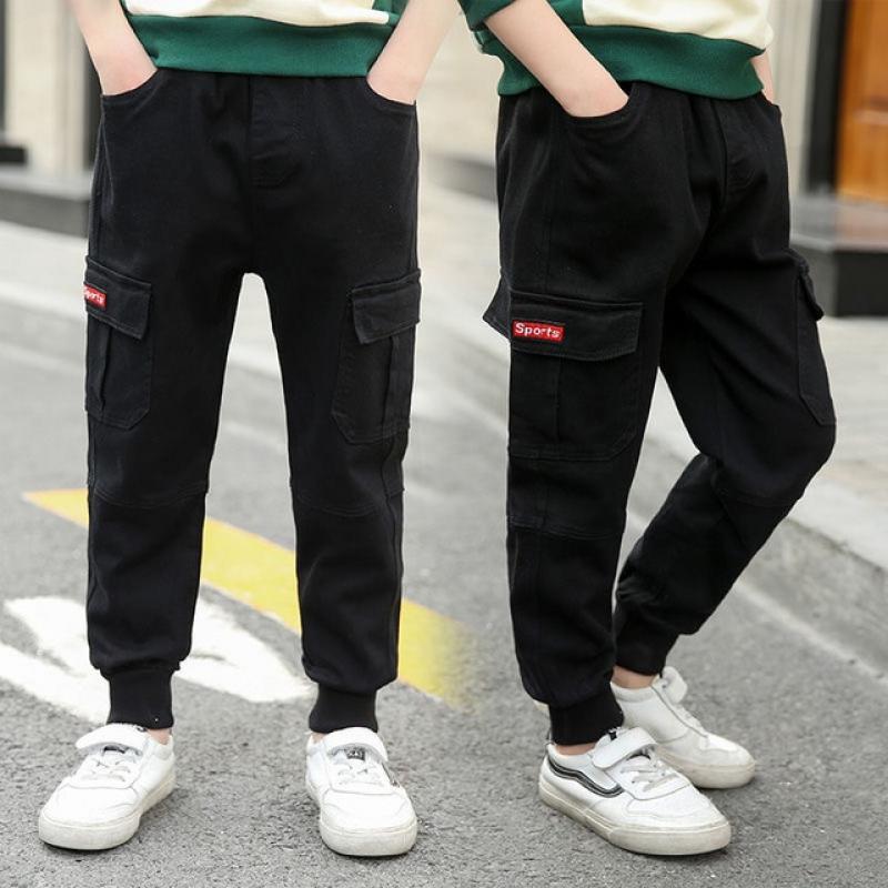 2023 New Teenage Boys Jeans  3-10 Years Spring Autumn Fashion Slim Thick Sport Trousers For Kids Children Handsome Casual Pants