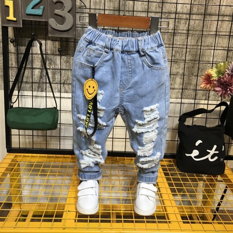 2020 Kids Boys Jeans Fashion Clothes Ripped pants Denim Clothing Children Baby Boy Popular Cowboy Long Trousers AS23