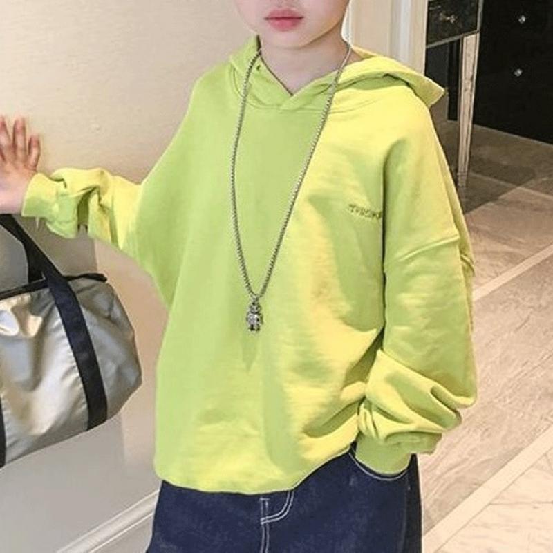 Boys Clothing Spring 2023 New Kids Fashion Korean Version Handsome Solid Color Pullover Raglan Letter Printed Trend Sweatshirts