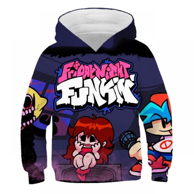 Anime Singer Game Boys Hoodie Baby Clothing Children's Clothing Cartoon Friday Night Funkin Jogging Sweatshirts 4-14 Tops