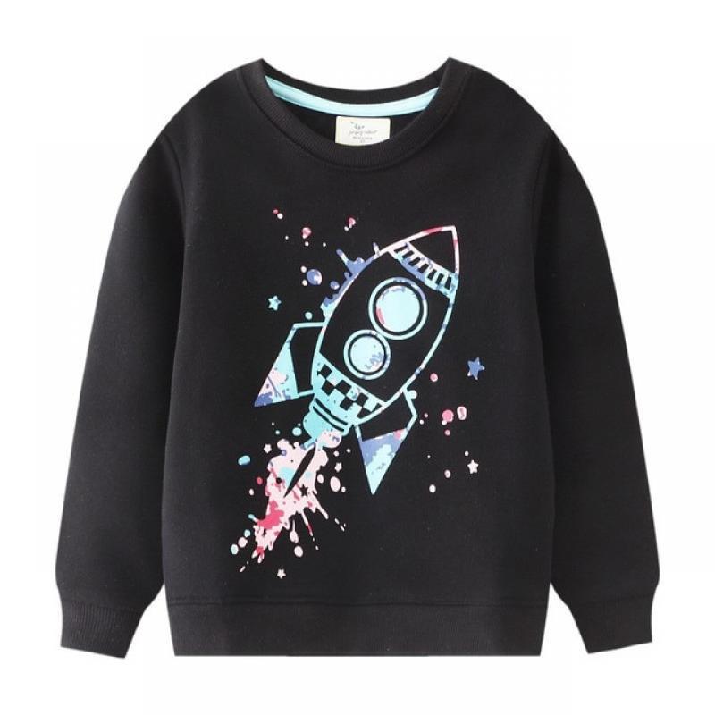 Jumping Meters Autumn Winter Children's Sweatshirts With Cars Applique Hot Selling Boys Hooded Shirts Kids Clothes Tops