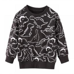 Jumping Meters New Arrival Dinosaurs Beading Autumn Winter Boys Girls Sweatshirts Cotton Kid Clothing Animals Toddler Hooded Top