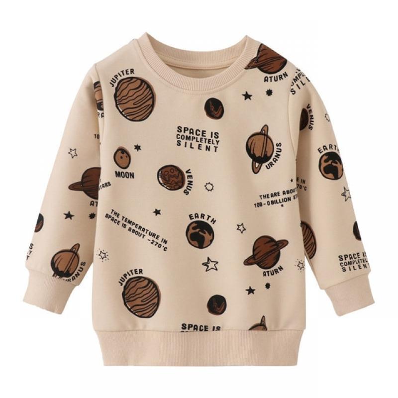 Jumping Meters New Arrival Hot Selling Boys Sweatshirts Cartoon Cars Print Long Sleeve Toddler Kids Costume Autumn Children's