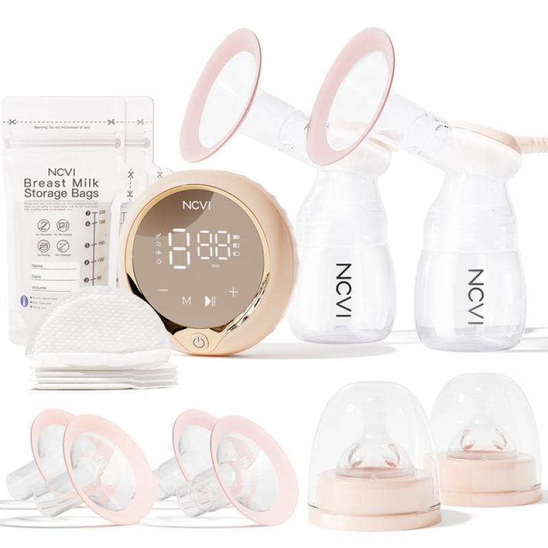 NCVI Electric Breast Pump, with 4 Modes & 9 Levels,Anti-Backflow Pump with 2 Size Flanges, Touch Panel, LED Display, Ultra-Quiet