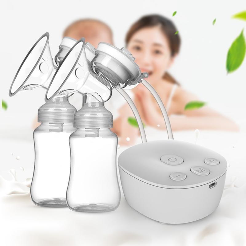 Double Electric Breast Pump Hands Free Breast Pump for Breastfeeding 2 Modes & 9 Adjustable Levels Low Noise Anti-Backflow