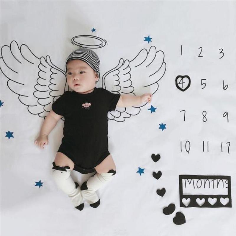 Infant Baby Milestone Photo Props Background Blankets Play Mats Backdrop Cloth Calendar Nordic photo props Accessories