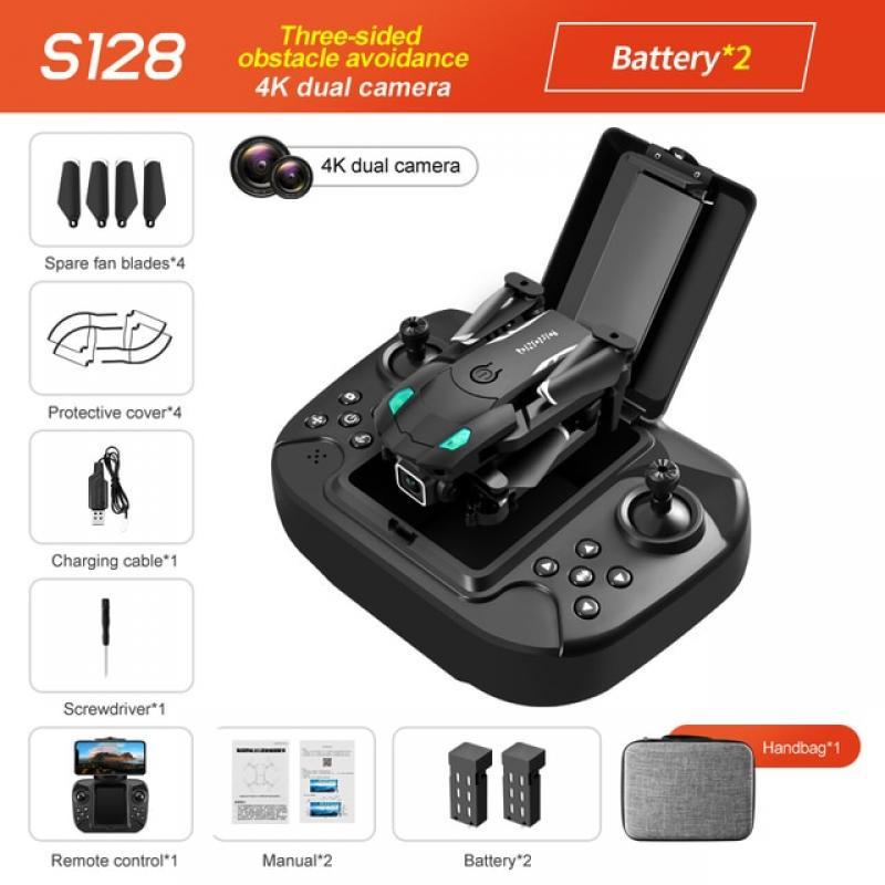 2023 New S128 Drone 4K HD Camera Three-sided Obstacle Avoidance Air Pressure Fixed Height Professional Foldable Quadcopter Toys