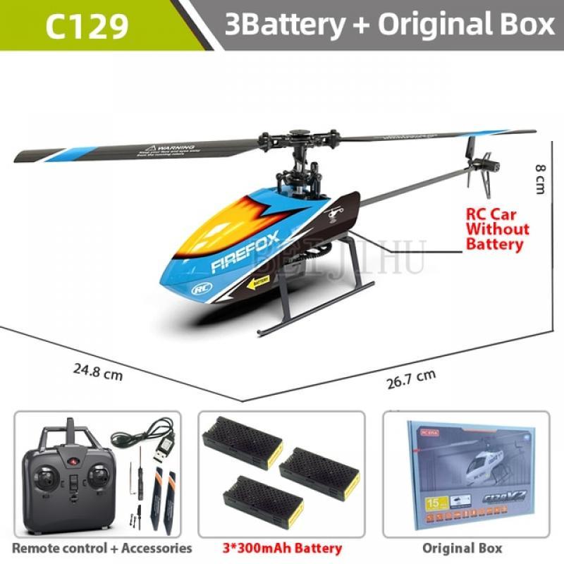 C129 Or C129V2 RC Helicopter 2.4G 6-Aixs Gyroscope 4CH Altitude Hold Optical Flow Remote Control Aircraft Toys for Children