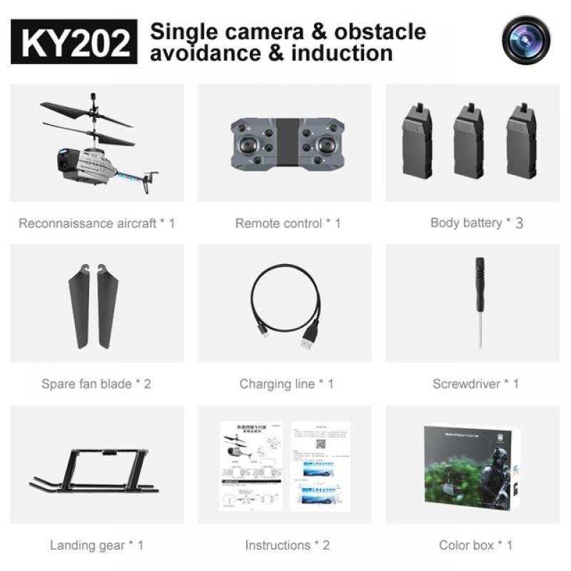 KY202 RC Helicopter Air Pressure Fixed Height Dual Camera HD Aerial Photography Gesture Sensing Obstacle Avoidance Aircraft Toy
