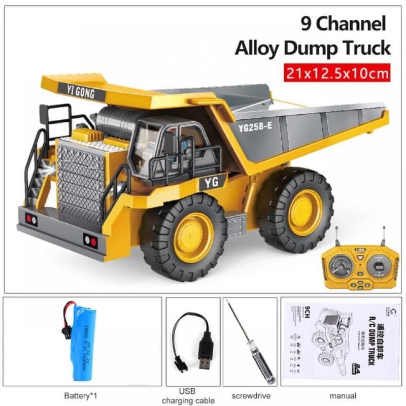 Remote Control Bulldozer Excavator Crawler Heavy Engineering Car Model 2.4G Dump Truck Electric Children's Toys