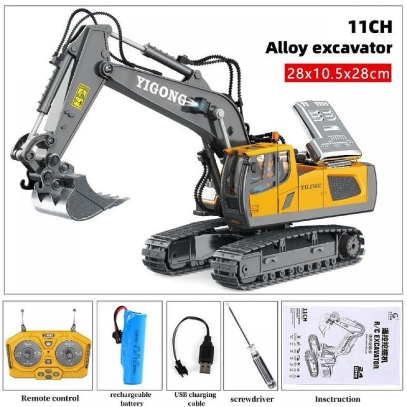 Remote Control Excavator Bulldozer Dump Truck Rc Car Toys Electric Engineering 2.4g High-Tech Vehicle Model Toys For Kids Gifts