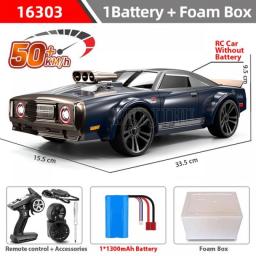 SYC 16303 1:16 50KM/H RC Car With LED 4WD Electric Remote Control Muscle Cars High Speed Drift Racing Toys For Children Gifts