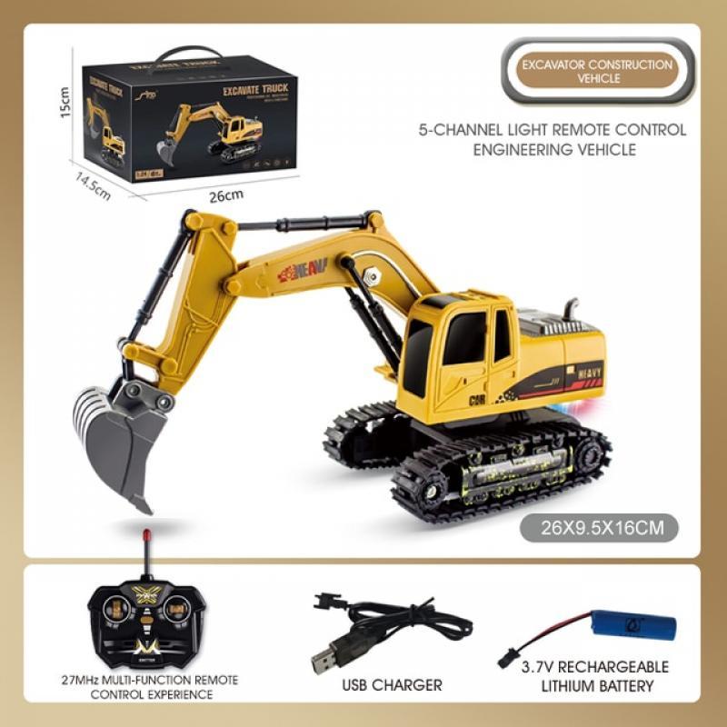 RC Toys 1/24 2.4G 6 Channel Remote Control Concrete Mixer Excavator Dump Crane Truck Multi Function Engineering Vehicle Gifts