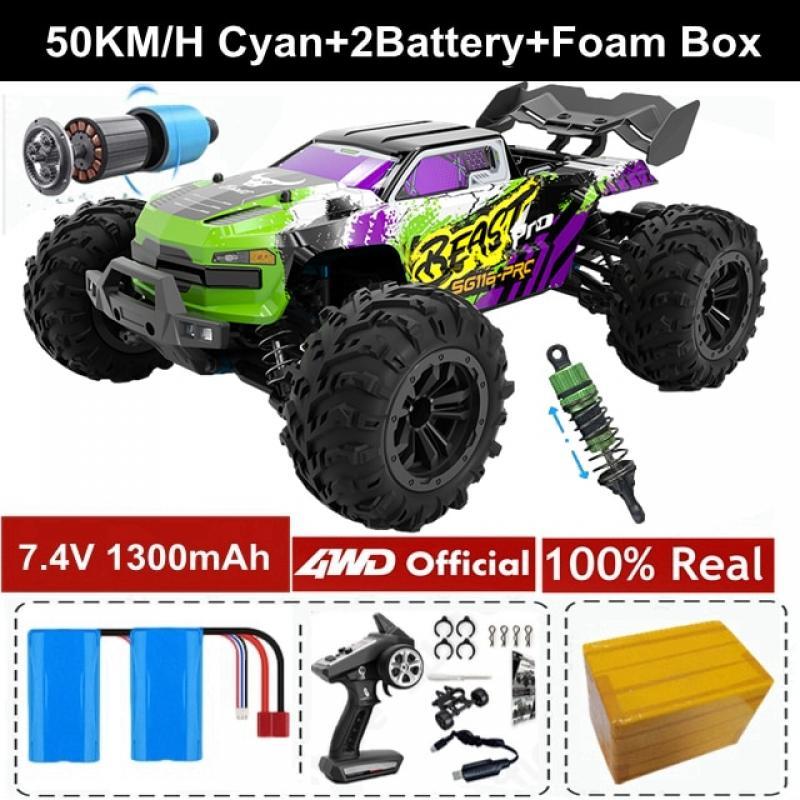 4WD 80KM/H Brushless 50KM/H Brushed RC Car Electric High Speed Off Road 4x4 Remote Control Drift Monster Truck for Kids 16102PRO