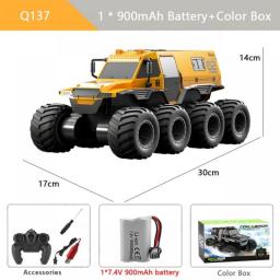 Big Size 8WD RC Car 2.4G Amphibious 8 Wheel Remote Control Truck Climbing Off Road Waterproof Armored Vehicles Children's Toys