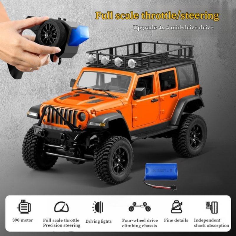 1:12 Climbing Car MN128 Wranglers Remote Control Car Adult Professional 2.4G 4WD Climbing Buggy With Led Light Rc Toy Car Gift