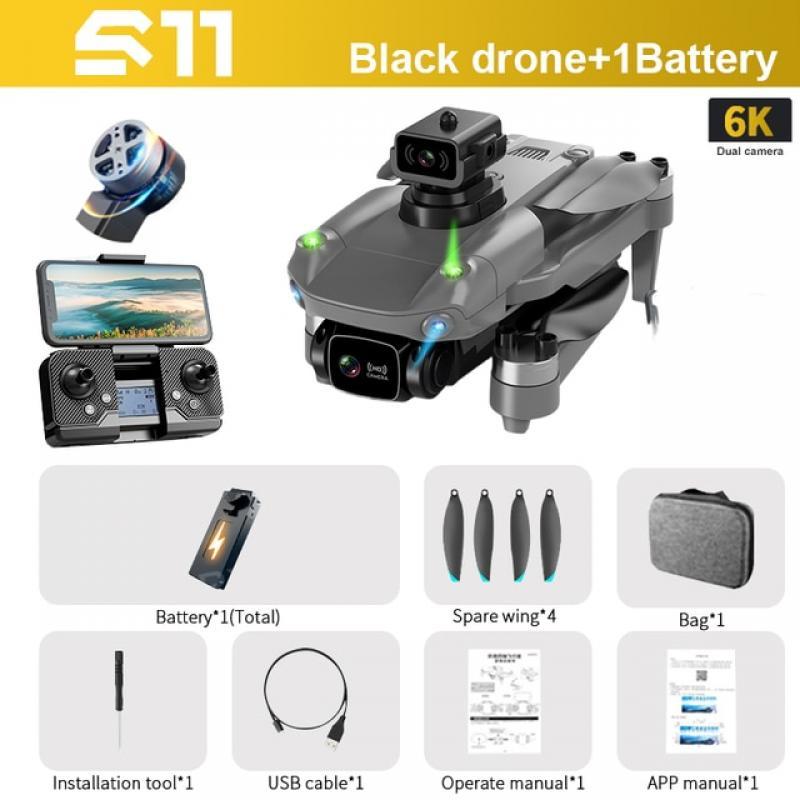 KBDFA S11 Pro Professional Drones Dual Camera HD Vision Obstacle Avoidance Brushless Motor GPS 5G WIFI FPV K998 Quadcopter Toys