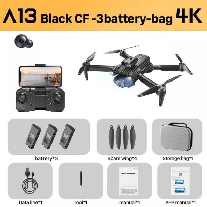 TOSR A13 Carbon Fiber 8K Drone 4K HD Camera FPV Air Pressure Altitude Hold Foldable Quadcopter Obstacle Avoidance RC Dron Toys