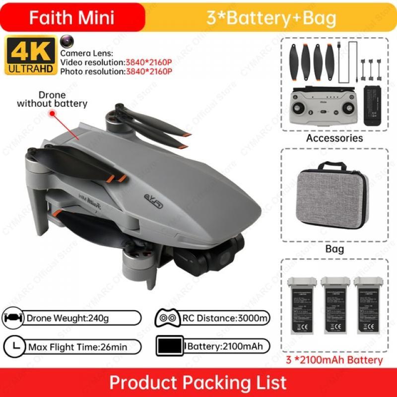 C-FLY Faith Mini Drone 4K Professional 5G Wifi 240g 5.8 GHz Dron 3-Axis Gimbal Foldable Brushless Motor 3KM RC Quadcopter