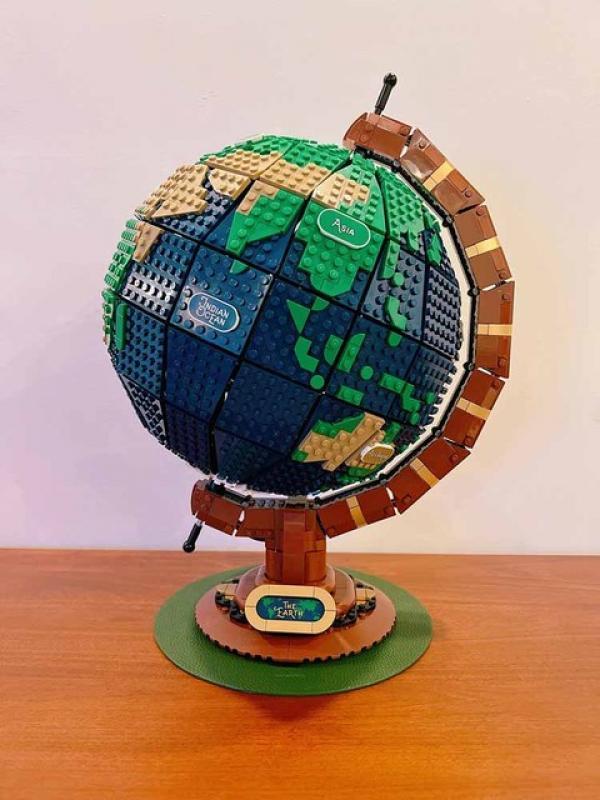 Ideas World Globe Map Earth 2585 Pcs Assembly Moc Building Block Model Kit Compatible 21332 Educational Bricks Toys For Kid Gift