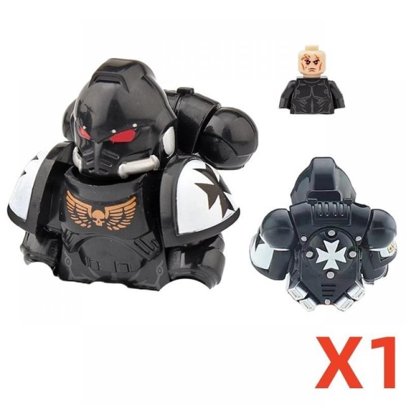 Game Anime Black Warrior Soldier Figure Building Block Accessories Weapons War Hammer Military Bricks Model Boy Toy Gift O043