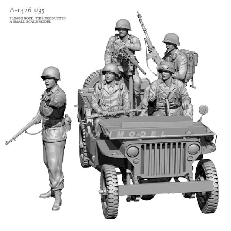1/35 Resin Soldier model kits figure colorless and self-assembled  (5pcs Car free）A-1426