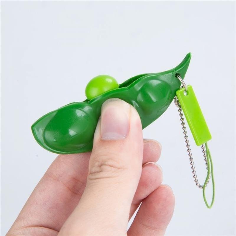 New Unlimited Pinch Squeeze Peanut Meat Soybean Squeeze Decompress Relieve Boredom and Vent Small Keychain Stress Fidget Toys