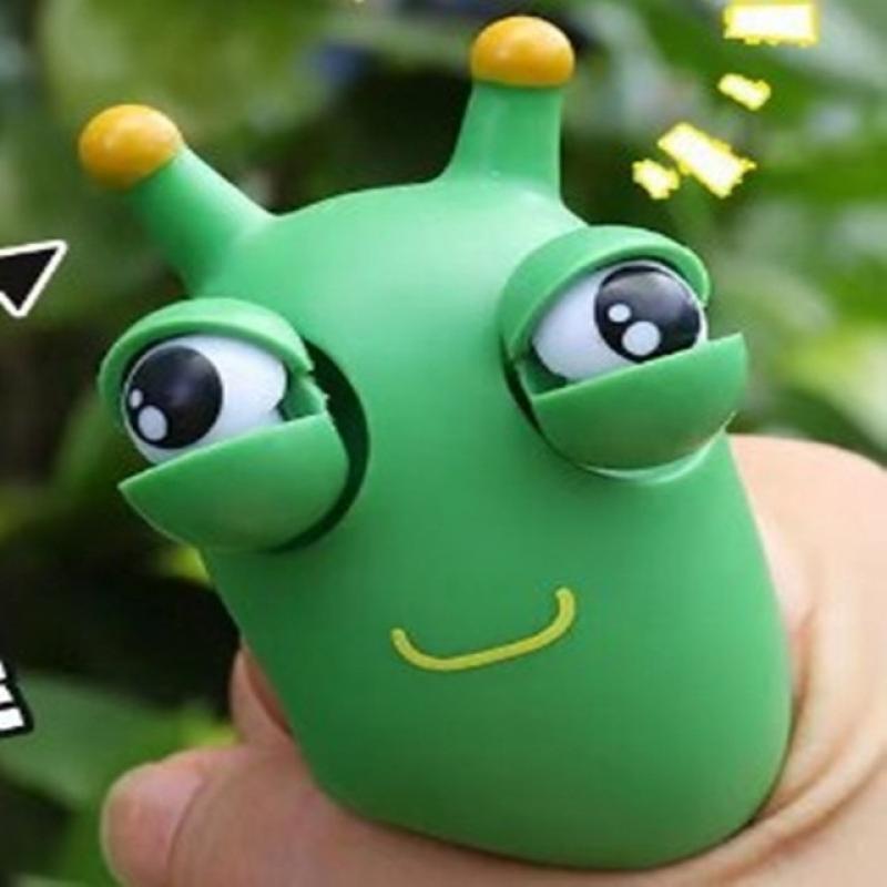 Funny Eyeball Burst Squeeze Toy Green Eye Caterpillar Pinch Toys Adult Kids Stress Relief Fidget Toy Creative Decompression Toys