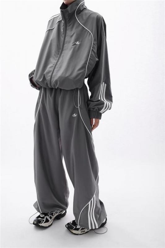 Y2K windbreaker coat hooded suit skill style 2000 Korean street costume hip-hop long-sleeved sweater coat