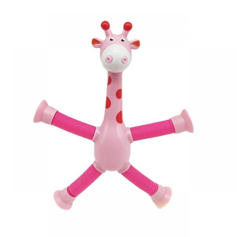 Children Suction Cup Toys Pop Tubes Stress Relief Telescopic Giraffe Fidget Toy Sensory Bellows Anti-stress Squeeze Kid Boy Girl