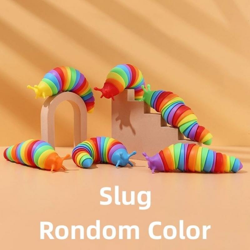 18cm 3D Colorful Slug Decompression Toy Bionic Vent Anti Anxiety Sensory Toys for Children and Adult Gift Birthday Gift