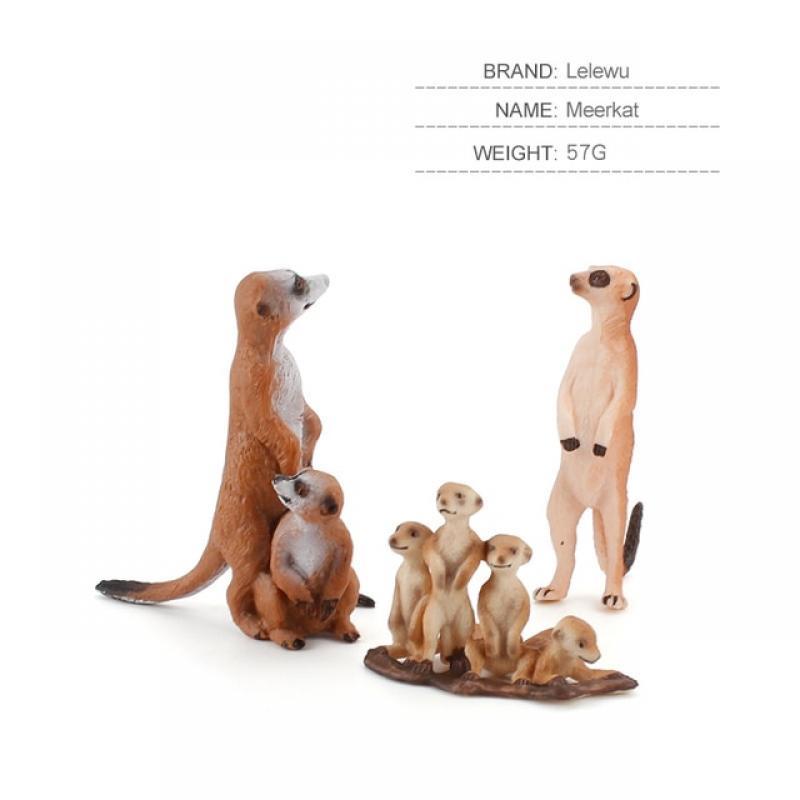 Simulation Animal Meerkat Model Static With Baby Meerkat Standing Mongoose Kids Simulation Animal Model Toy Figure Ornaments Toy