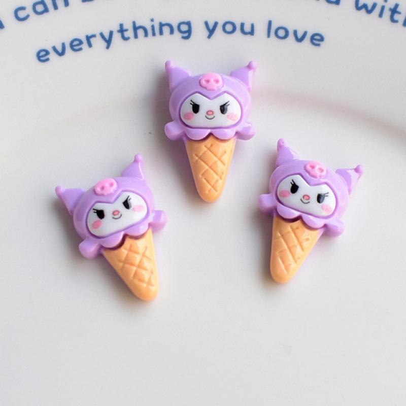 10Pcs Helloskitty Melody Cinnamoroll Cone Series Cute Pvc Decorations Cartoon Phone Case Diy Accessories Kawaii Fridge Magnets