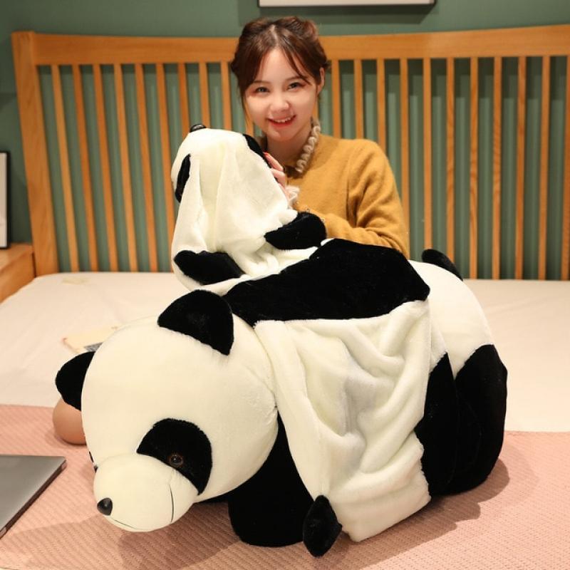 Wholesale Large Size Panda Animal Plush Toys Unfilled Cotton Doll Semi Finished Leather Shell Birthday Gifts For Children 20/110