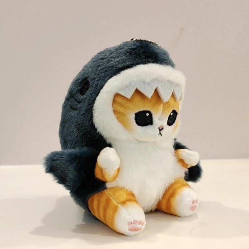 NEW Cute Shark Cat Fried Shrimp Cat Plush Doll Pendant Doll Beautiful Room Car Bag Decoration Pendant Opening Holiday Gift