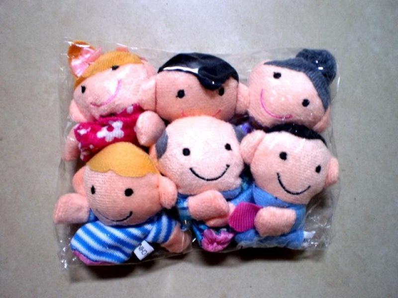6 Pieces Children Soothing Toy Soft Fabric Parent Child Education Communication Family Finger Doll Plush Toy