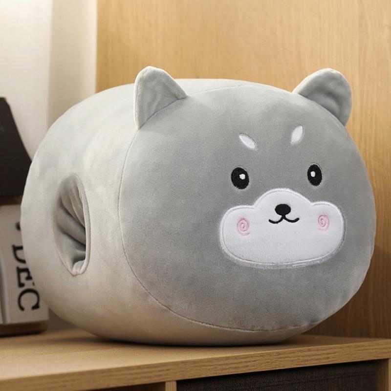 Kawaii Cartoon Animals Plush Pillow Soft Neck Support Pillow Cushion With Hand Warmer Pillow Suit For Travel Home Office