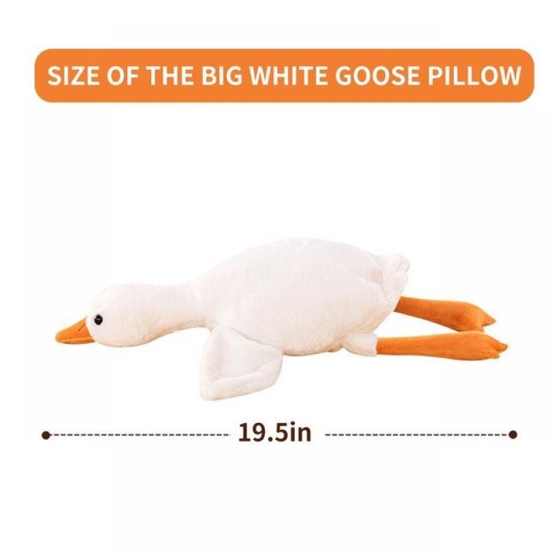 50CM Big White Goose Pillow Baby Lying Down Pillow Doll Stuffed Animal Soothes Bedtime Soft Plush Toy For Children Birthday Gift