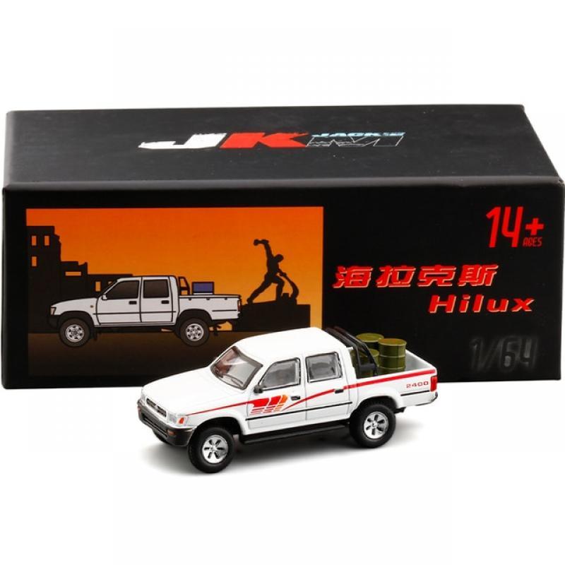 JKM 1/64 1993 Hilux Model Car Alloy Diecast Classic Off-Road Pickup Vehicles Miniature Toys for Children Adults Boys Gifts
