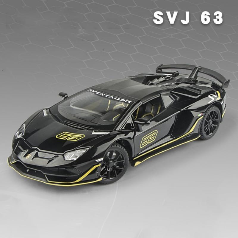1:24 Lamborghinis Aventador SVJ63 Alloy Model Car Toy Diecasts Metal Casting Sound and Light Car Toys For Children Vehicle