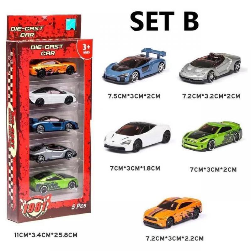 5Pcs/Set Diecast Simulation 1:64 Mini kids Toy Car Vehicle Sliding Alloy Sports Car Model Set Multi-style Gift Toys For Children