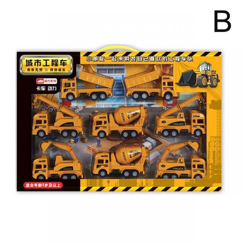 1 Set ABS Engineering Car Truck Toys Crane Bulldozer Excavator Forklift Vehicles Educational Toys For Boys Kids Gift