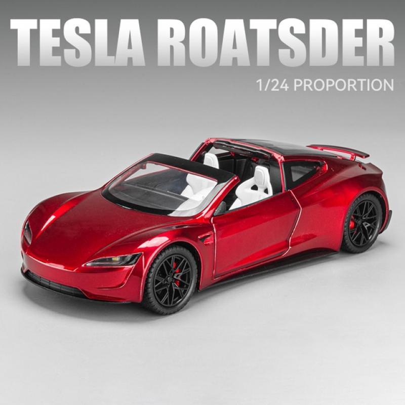 1:24 Simulation TESLA MODEL 3 Y Roadster Alloy Cars Toy Diecast Vehicles Metal Model Car Decoration For Kids Gift Boy Toy