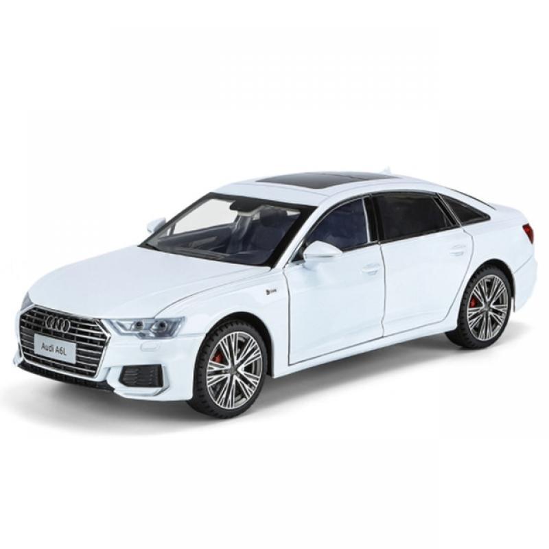 1:18 AUDI A6 Alloy Car Model Diecast & Toy Metal Vehicle Car Model Collection Sound and Light High Simulation Childrens Toy Gift