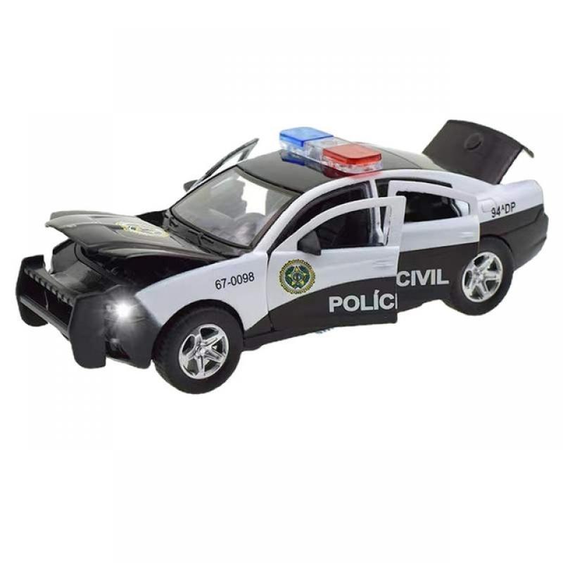 1:32 Alloy Dodge Charger Police Car Model Diecasts & Toy Vehicles Simulation Sound And Light Pull Back Collection Toys Kids Gift