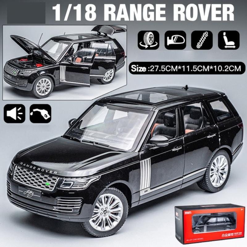 Large 1/18 Range Rover Suv Off-road Vehicle Alloy Model Car Diecast Scale Static Collection Sound & Light Toy Car Gift For Kids