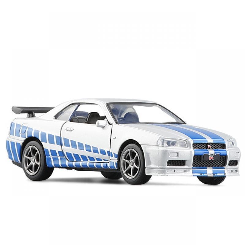 1:36 Nissan GTR R34 Skyline Ares Diecasts ; Toy Vehicles Metal Toy The Fast and the Furious Car Model High Simulation Kids Toys